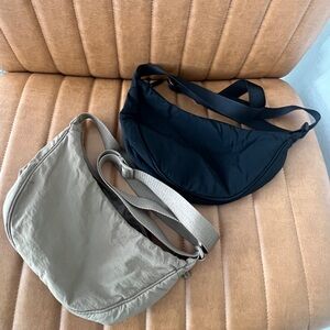 Uniqlo Black & Beige Round Mini Shoulder Viral Moon Bag